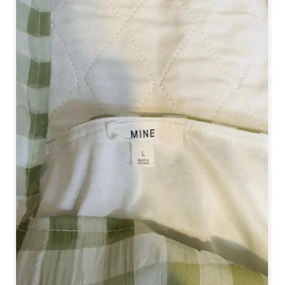 Mine Green and white checkered Dress Size Large - Picture 10 of 12